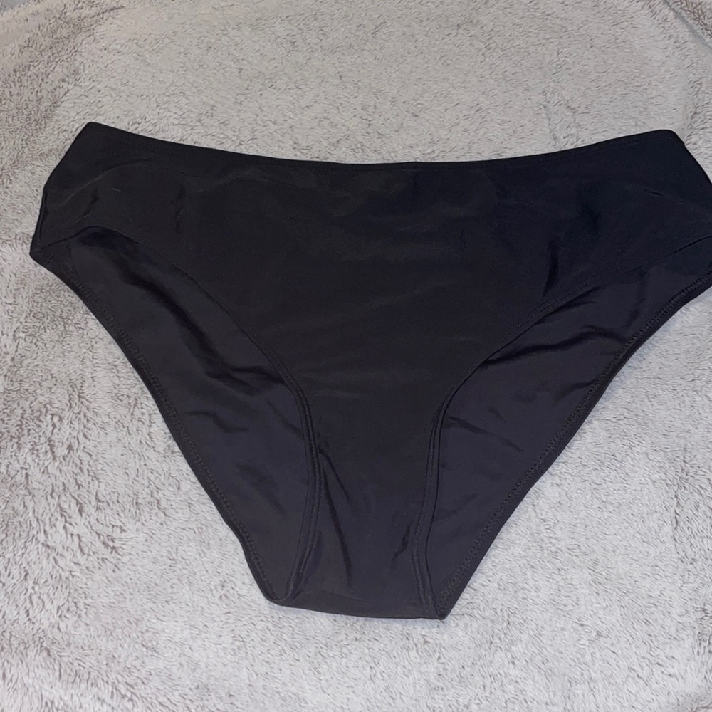high waisted black bikini bottom